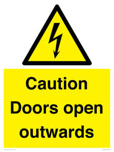 Caution Doors open outwards